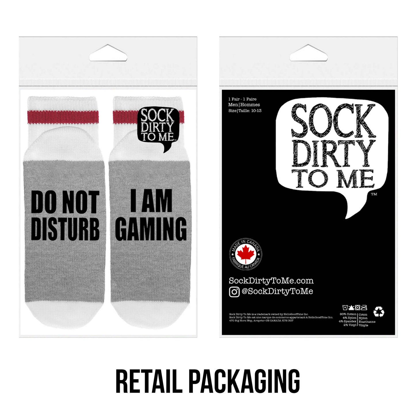 Sock Dirty to Me - MENS - Canada Flag - Glitter Red - Socks