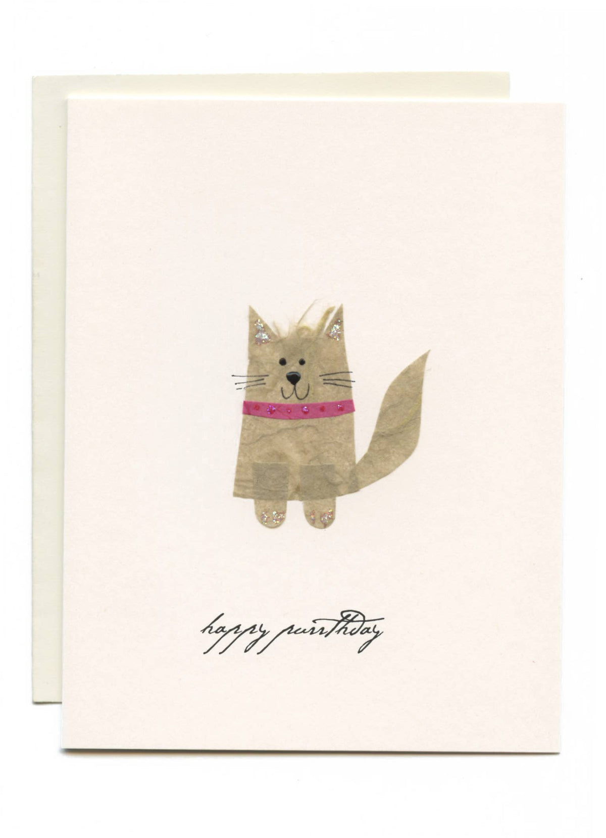 FLAUNT HANDMADE CORRESPONDENCES - "Happy Purrthday" Grey Cat