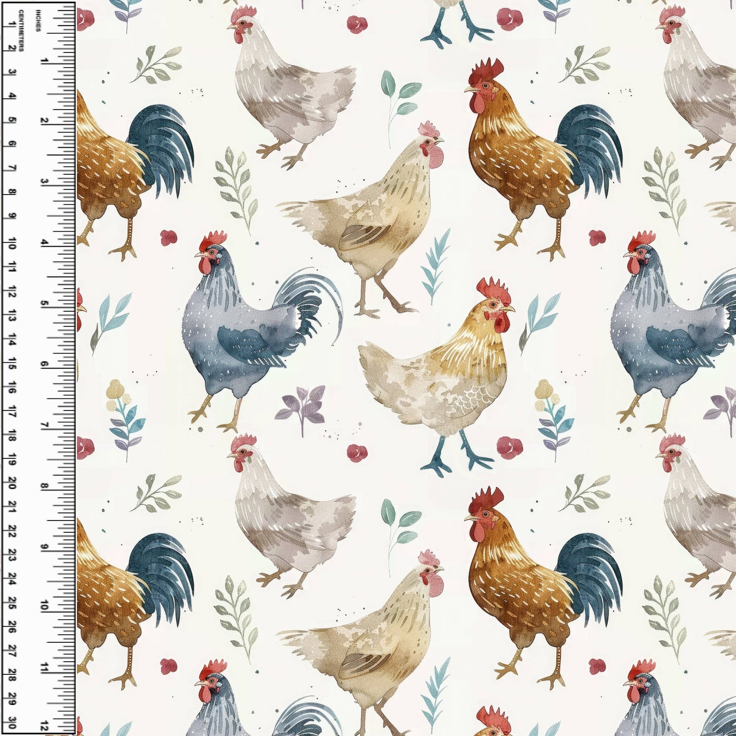 Busy Little Stitches - Chicken Watercolour Toddler Blanket