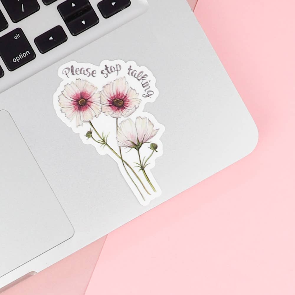 Naughty Florals - Please Stop Talking Sticker