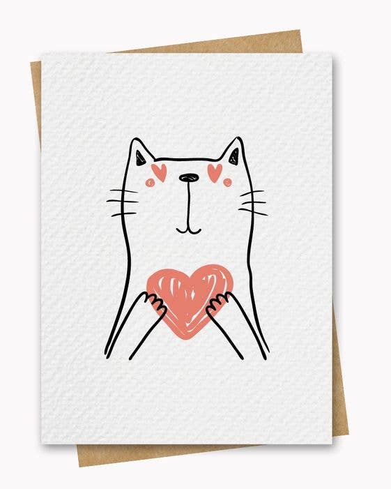 Paper Kuts - Cat/heart Card