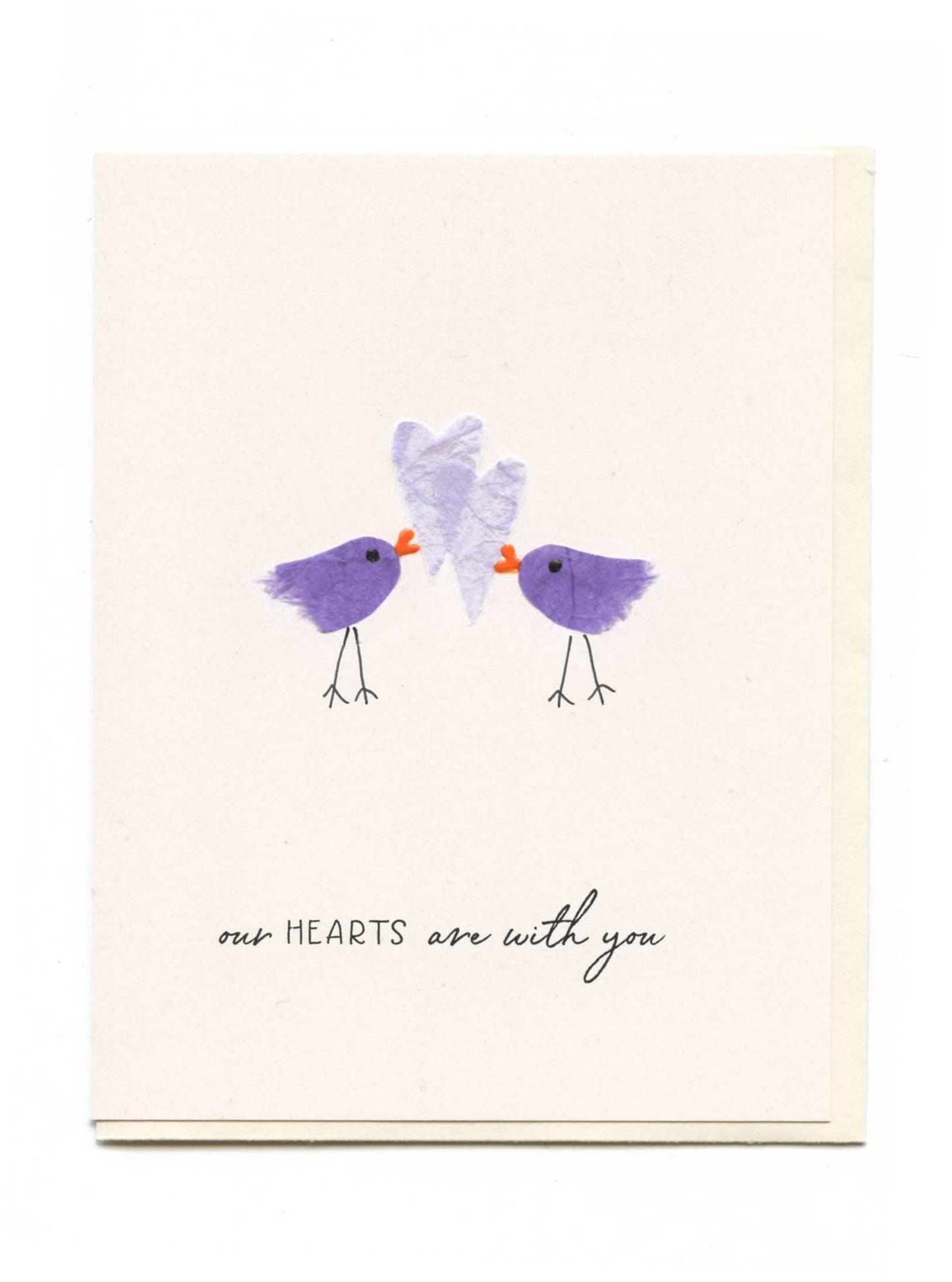 FLAUNT HANDMADE CORRESPONDENCES - "Our Hearts Are With You" Purple Birds