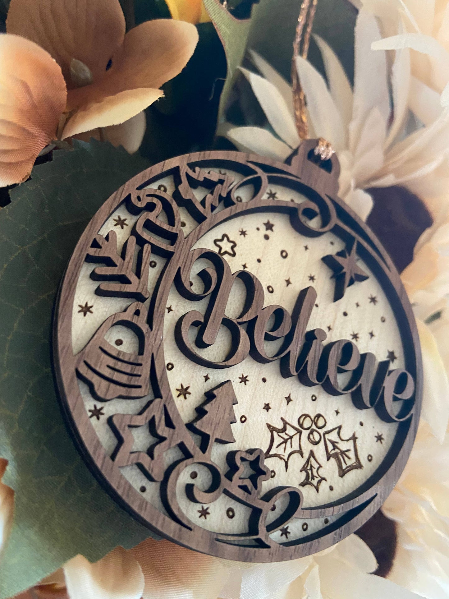 Chickadee Creations - Believe Ornament