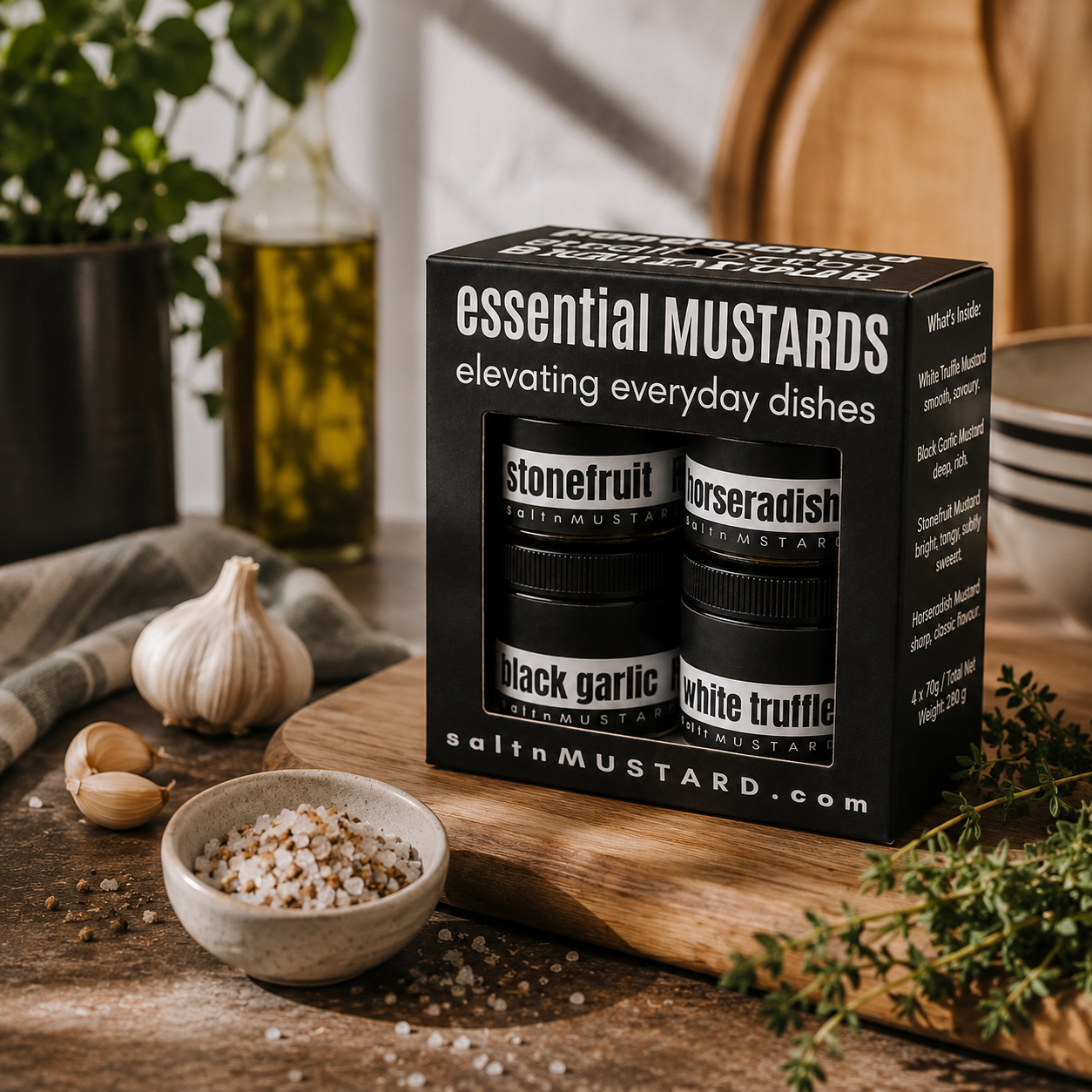 salt + MUSTARD - 4-Pack Gourmet Condiment Collection