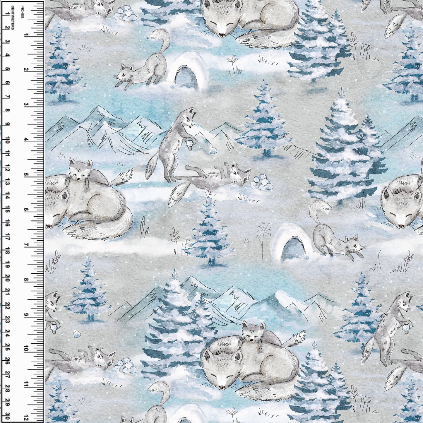 Busy Little Stitches - Snow Fox Stone Toddler Blanket