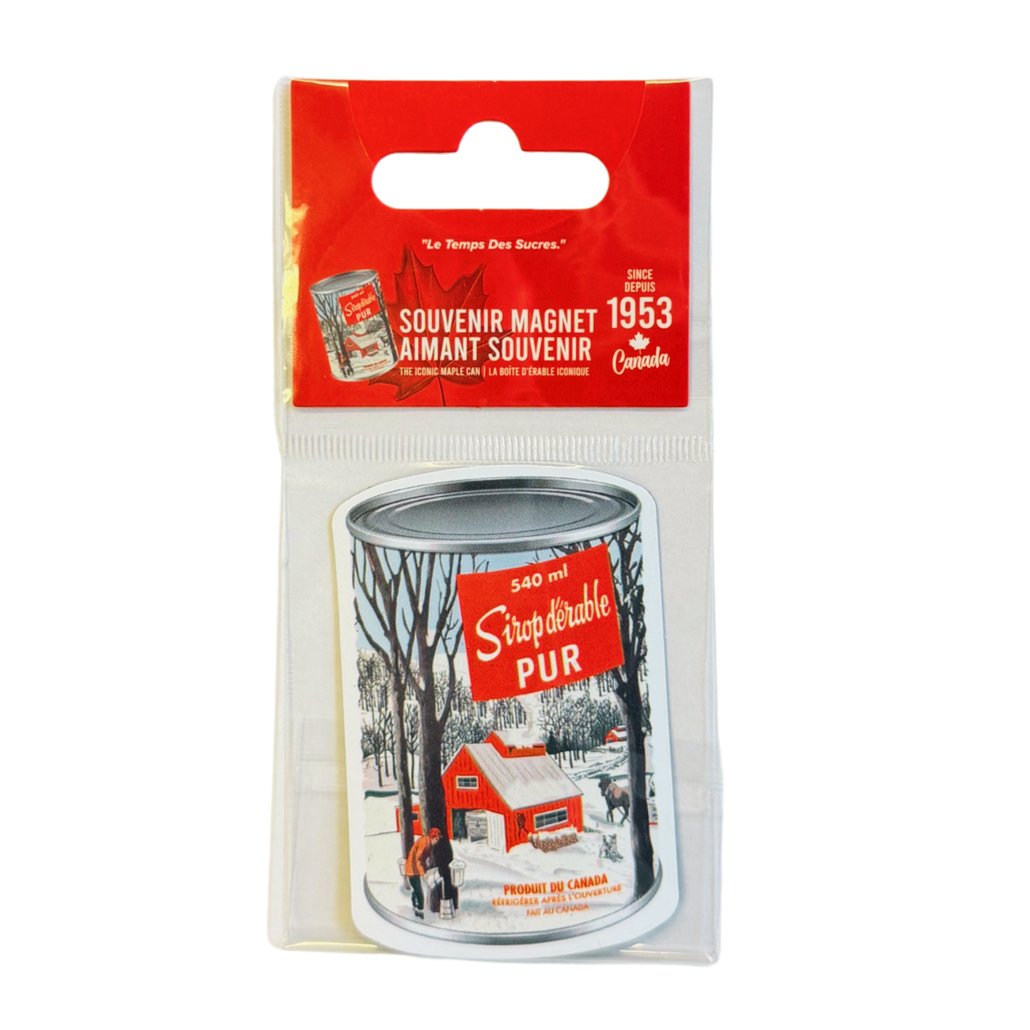 Seracon - Flexible Souvenir Magnet Maple Syrup Can: English