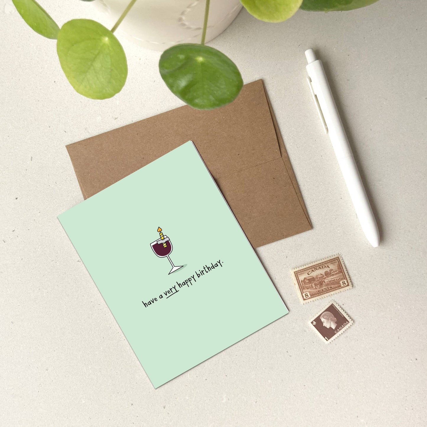 carolyndraws - Wine Birthday Card