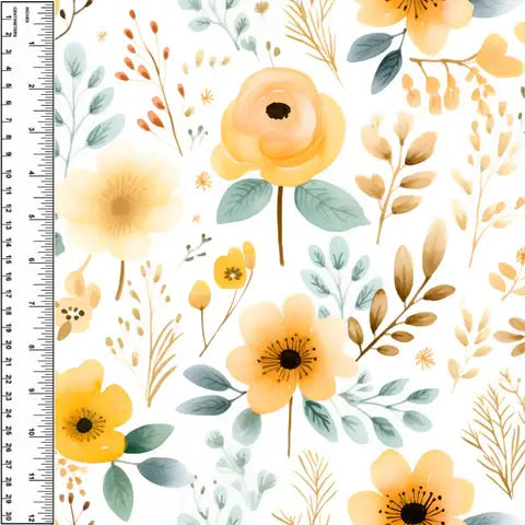 Busy Little Stitches - Petit Bisous Floral Golden Toddler Blanket