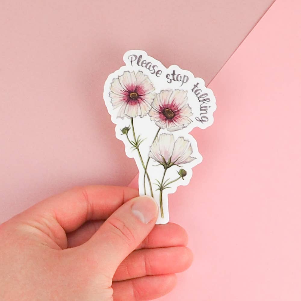 Naughty Florals - Please Stop Talking Sticker