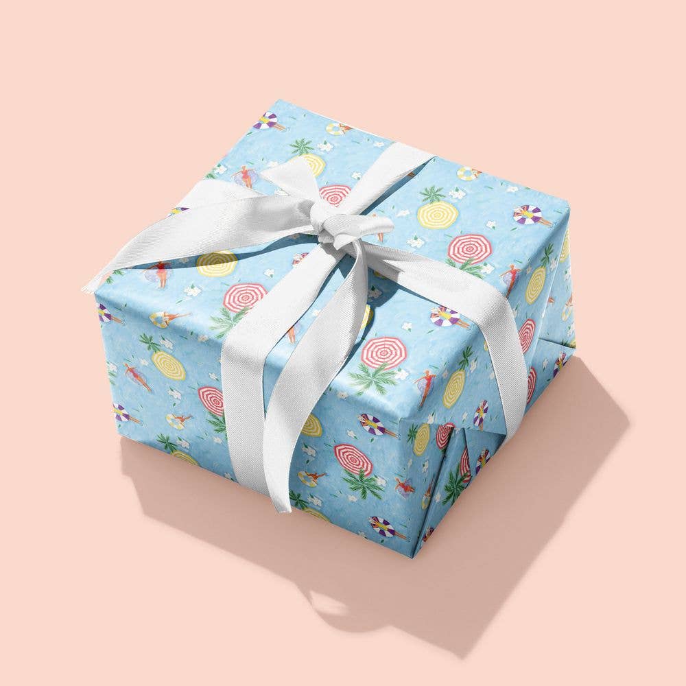 Almeida Illustrations - Pool Ladies Fashion Birthday Gift Wrap: Single Sheet