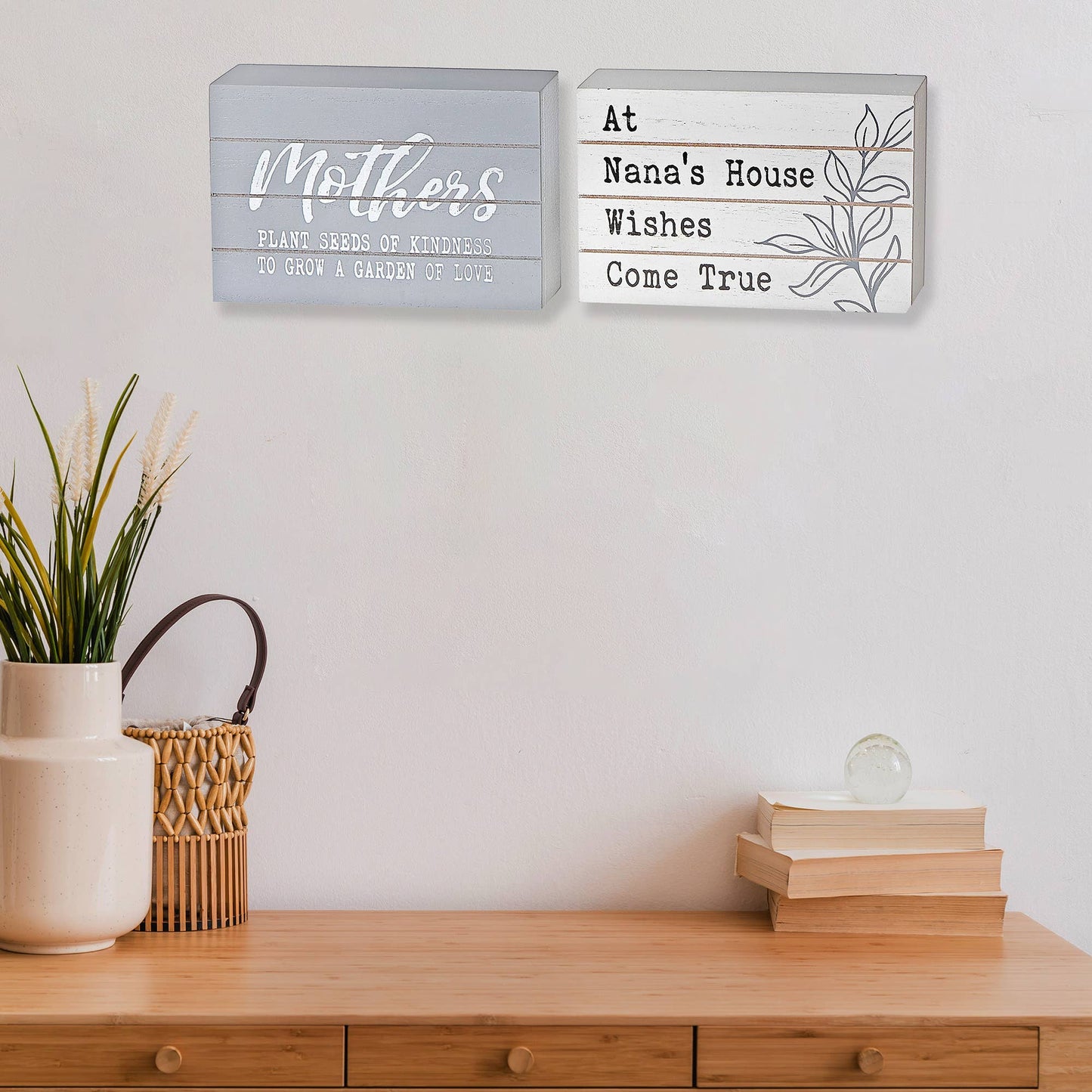 IH Casa Decor - Rect. Wood Sign Mothers/Nana Asstd: Multi