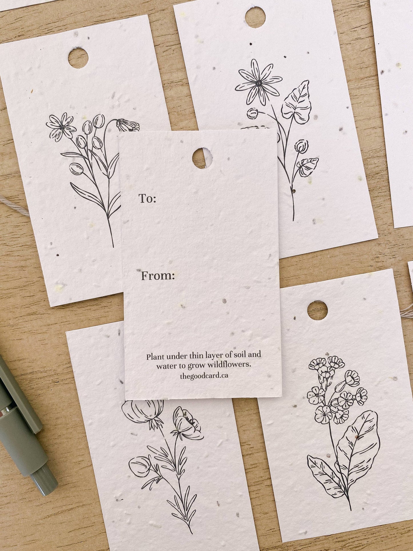 The Good Card - Plantable Gift Tags - Sketched Florals