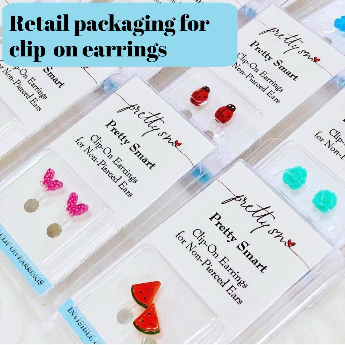 Pretty Smart - Teal Rose Stud Earrings, 9mm: Invisible Clip On