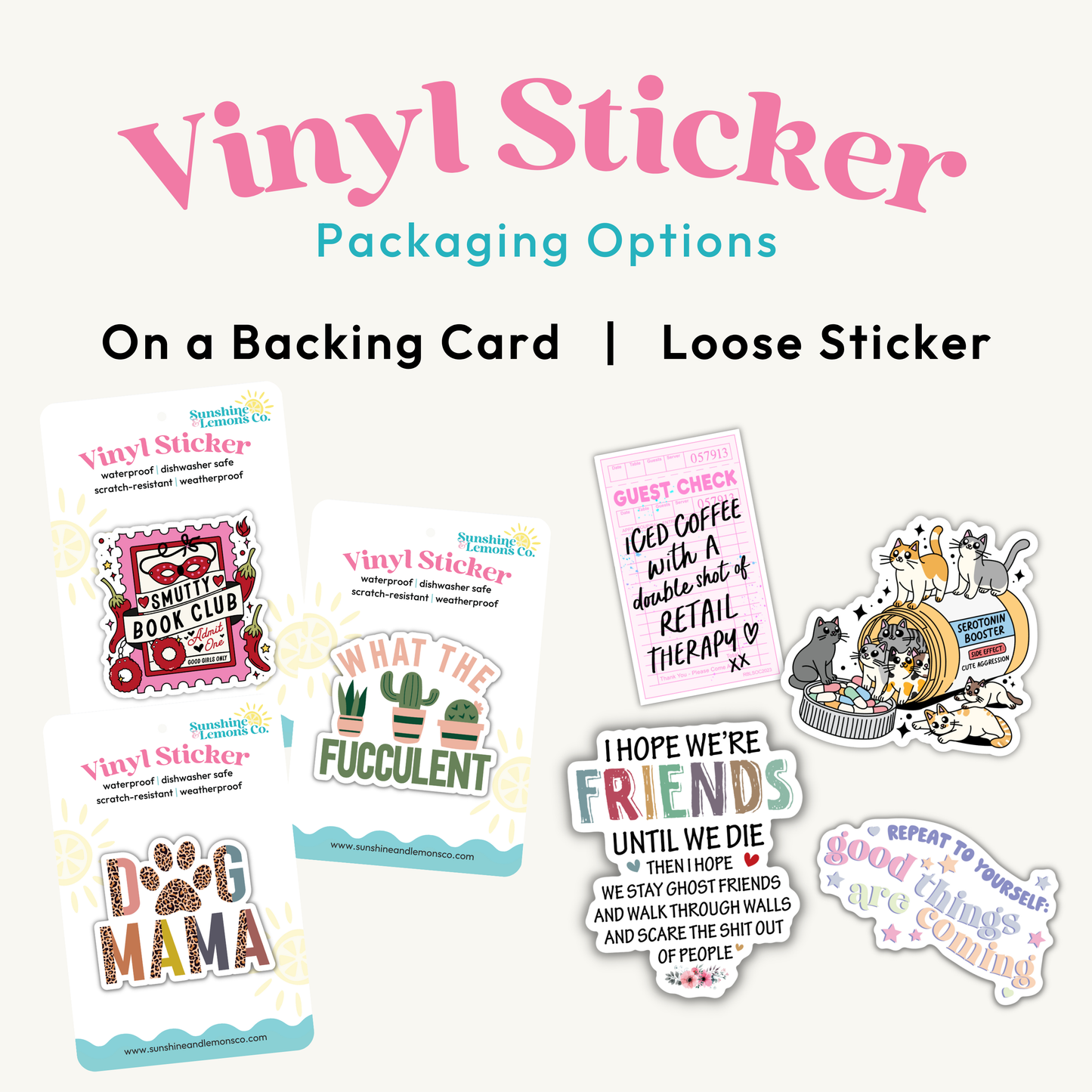 Sunshine & Lemons Co. - Blessed Mom Sticker: On A Backing Card