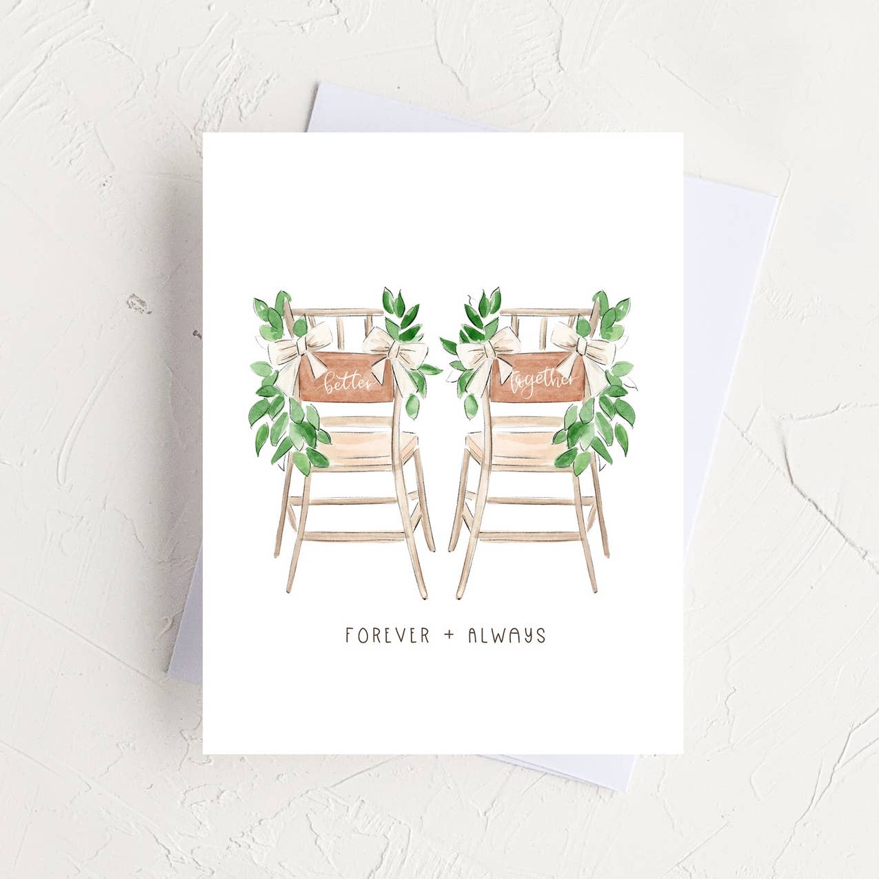 Almeida Illustrations - Better Together - Newly Wed Wedding Greeting Card: White