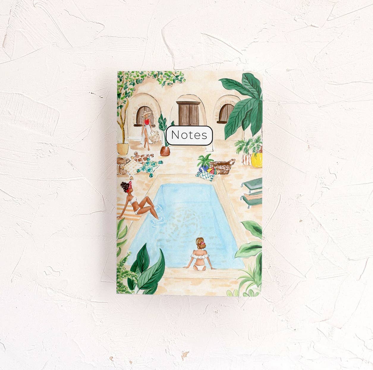 Almeida Illustrations - Ladies by the Pool Tropical Notebook - 48 Lined Pages