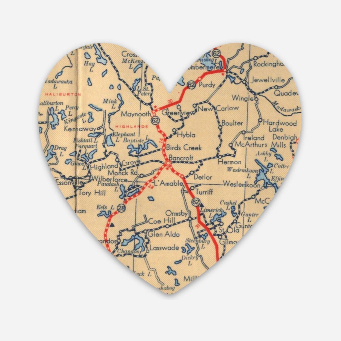Sadie & June - Custom Map Magnet: "My Heart is Here"