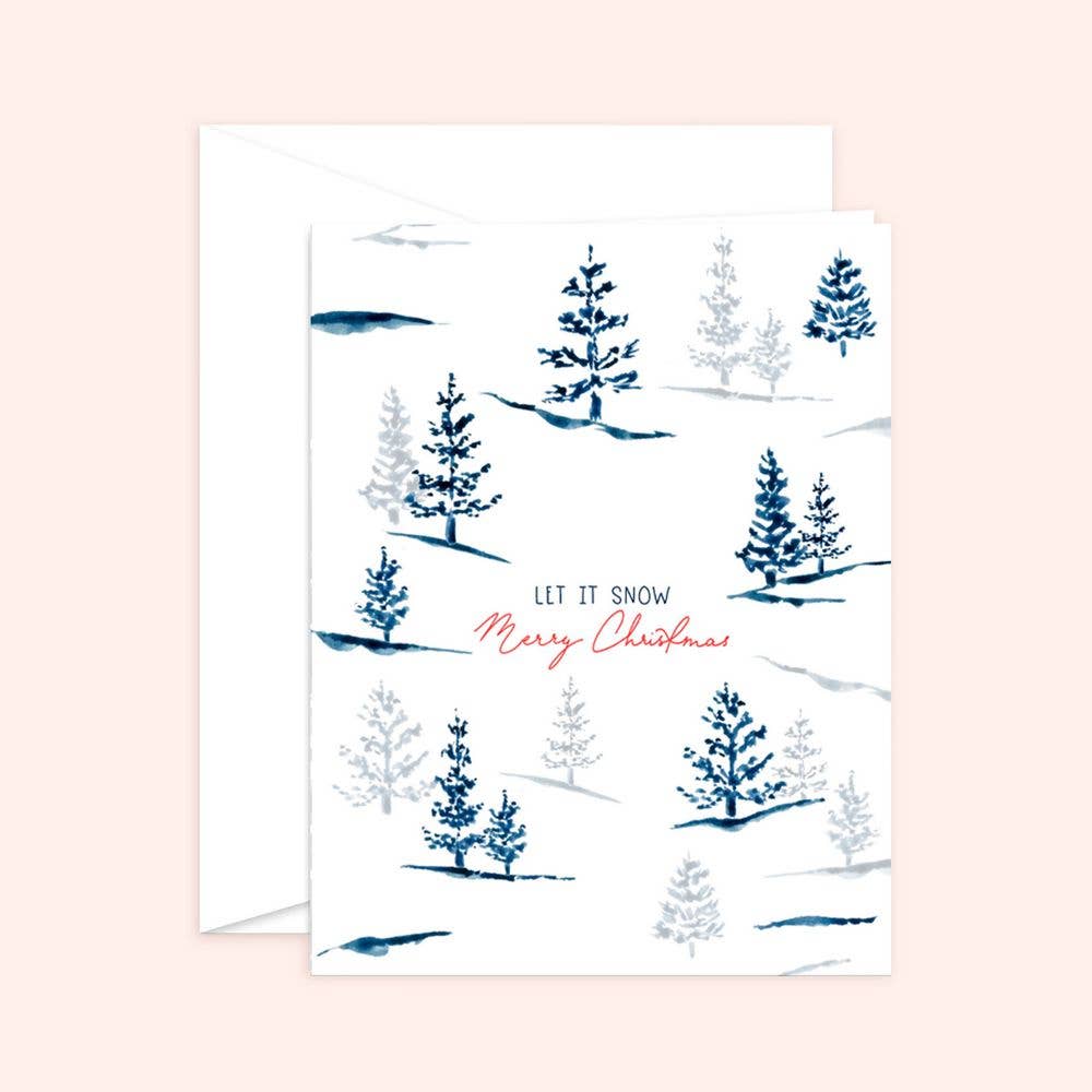 Almeida Illustrations - Let it Snow Christmas Card: White