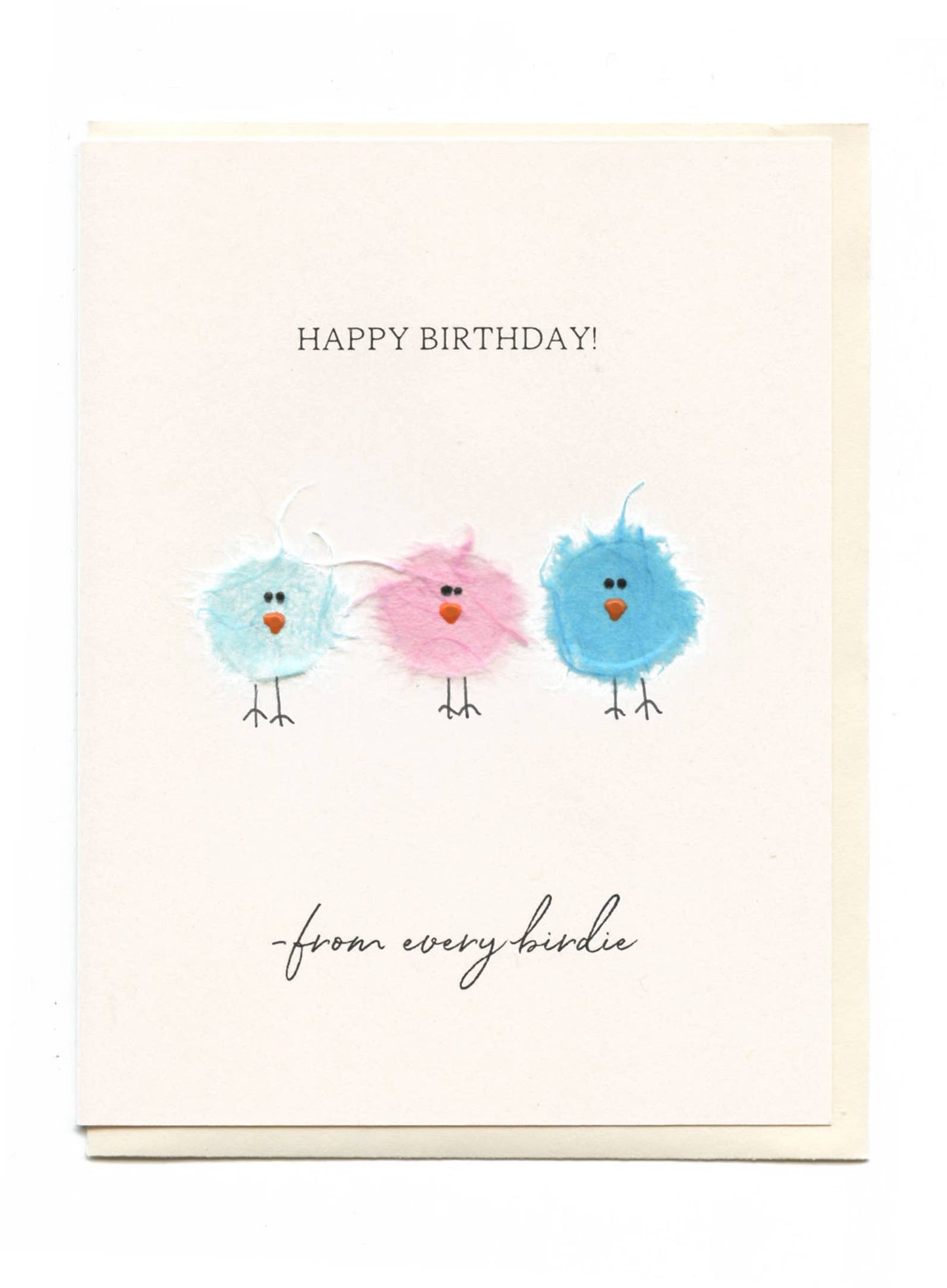 FLAUNT HANDMADE CORRESPONDENCES - "Happy Birthday From Every Birdie" Three Birds