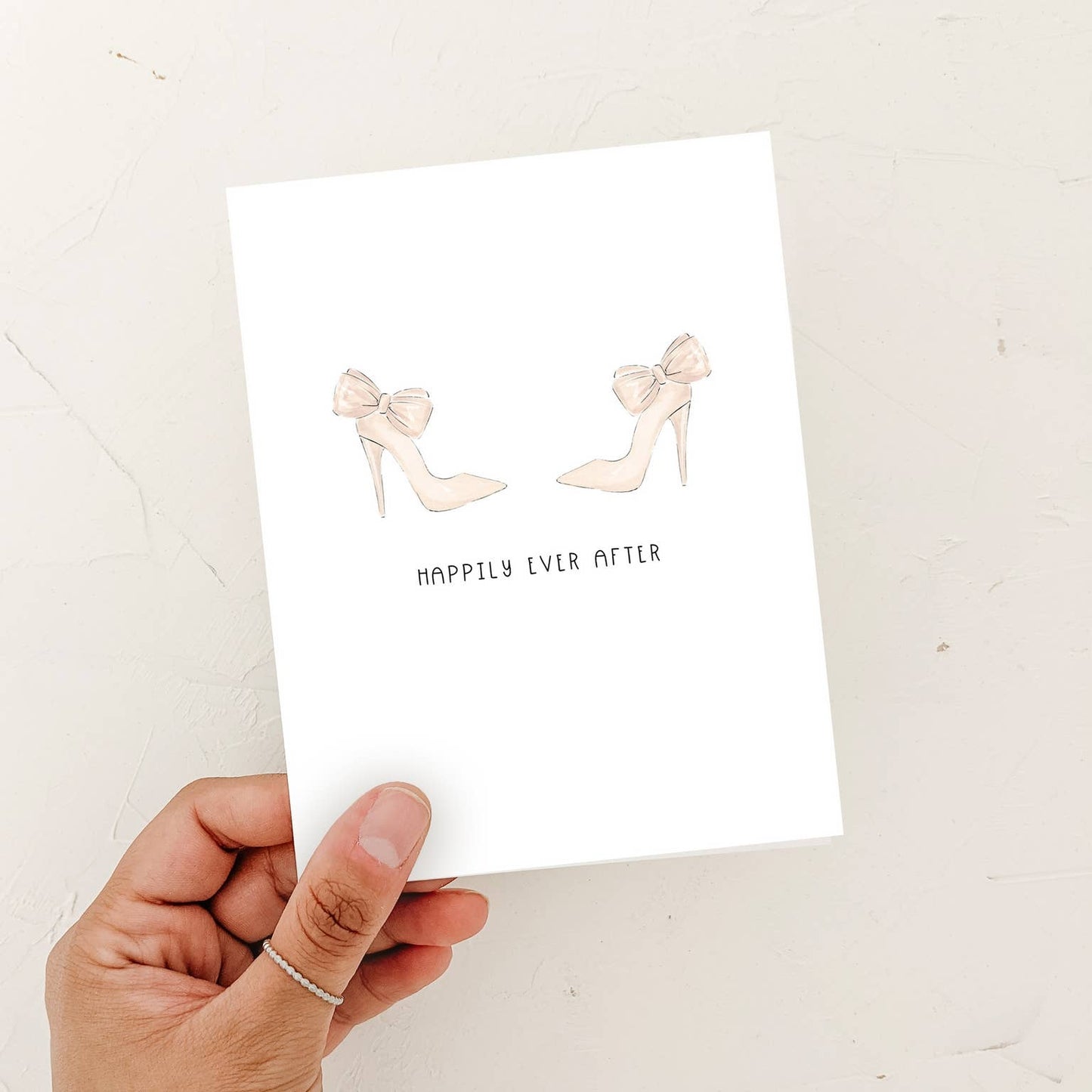 Almeida Illustrations - Happily Ever After Mrs + Mrs Newlywed Lesbian Gay LGBTQ+Greeting Card: White