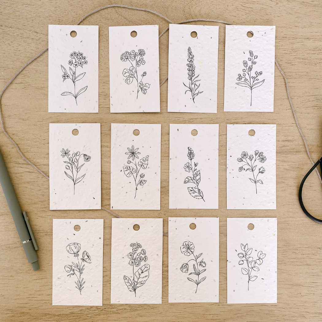 The Good Card - Plantable Gift Tags - Sketched Florals