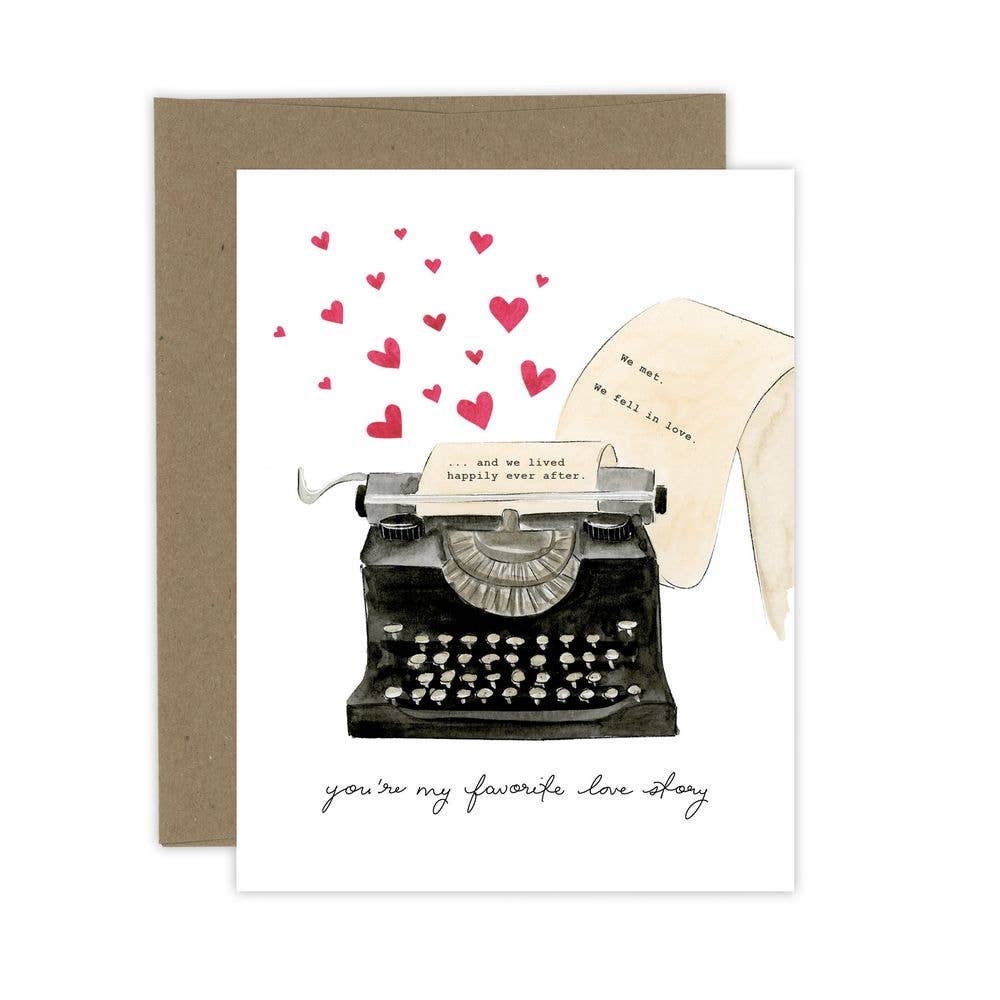 Almeida Illustrations - You're My Favorite Love Story -Anniversary Love card: White