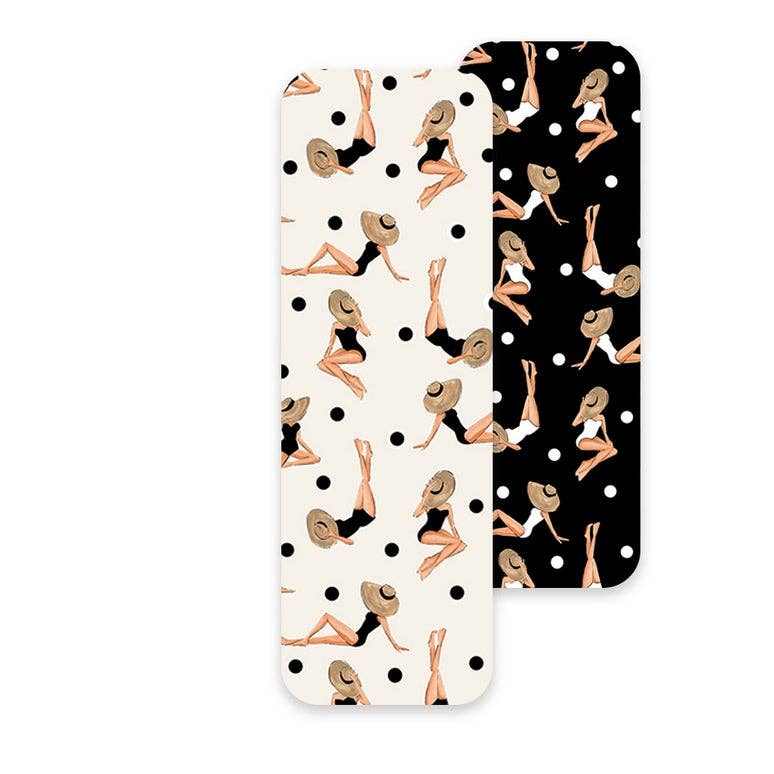 Almeida Illustrations - Retro Bikini Black + Cream Double Sided Bookmark