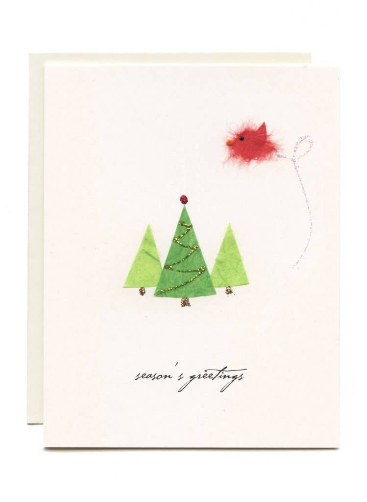 FLAUNT HANDMADE CORRESPONDENCES - "Season’s Greetings" Bird and Trees