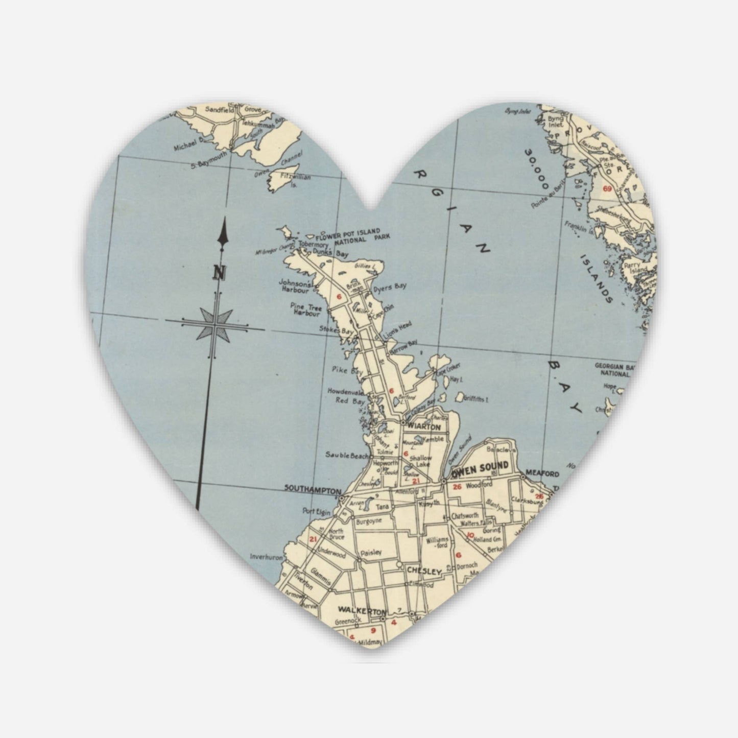 Sadie & June - Custom Map Magnet: "My Heart is Here"