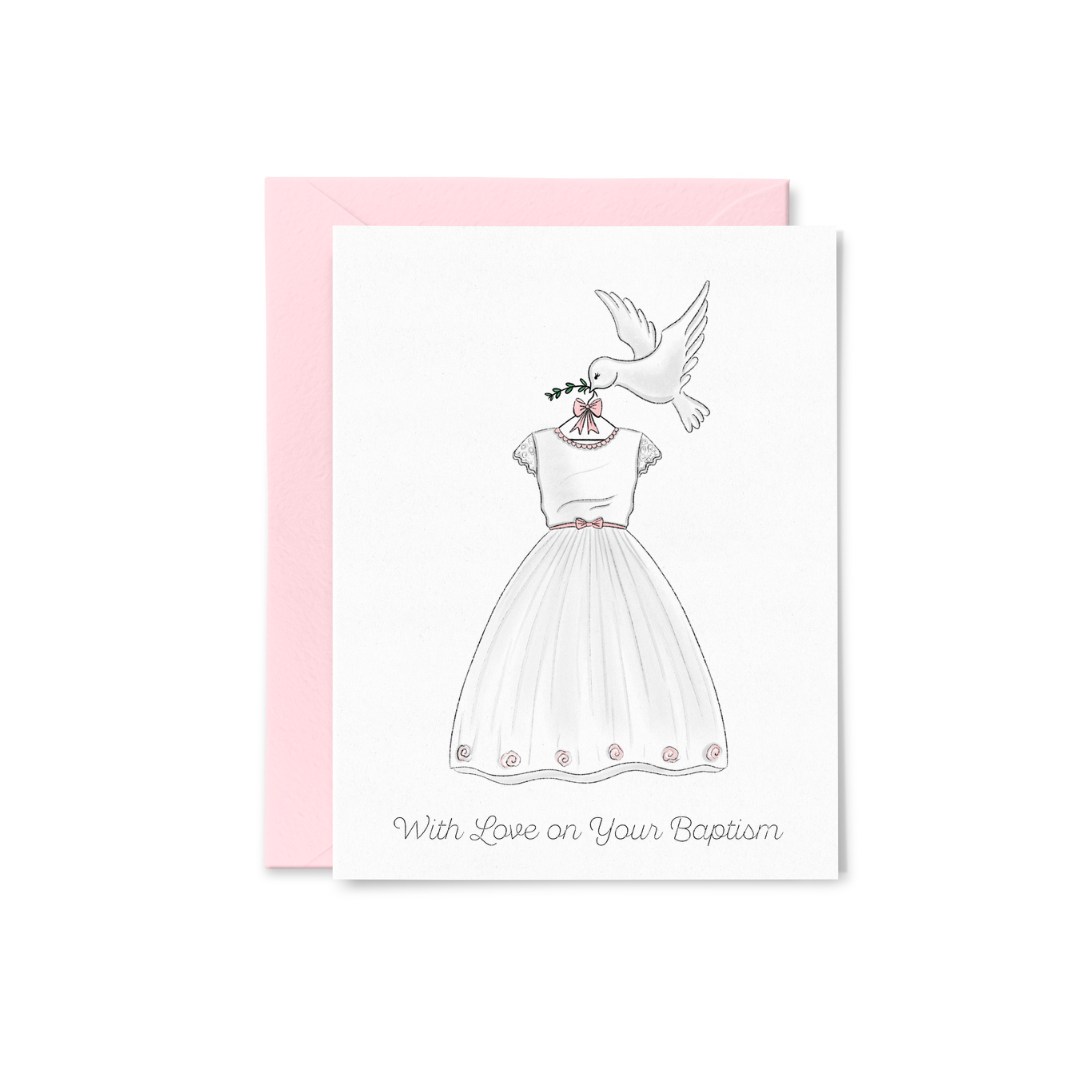 The Pretty Pink Studio - With Love | Baptism Greeting Card