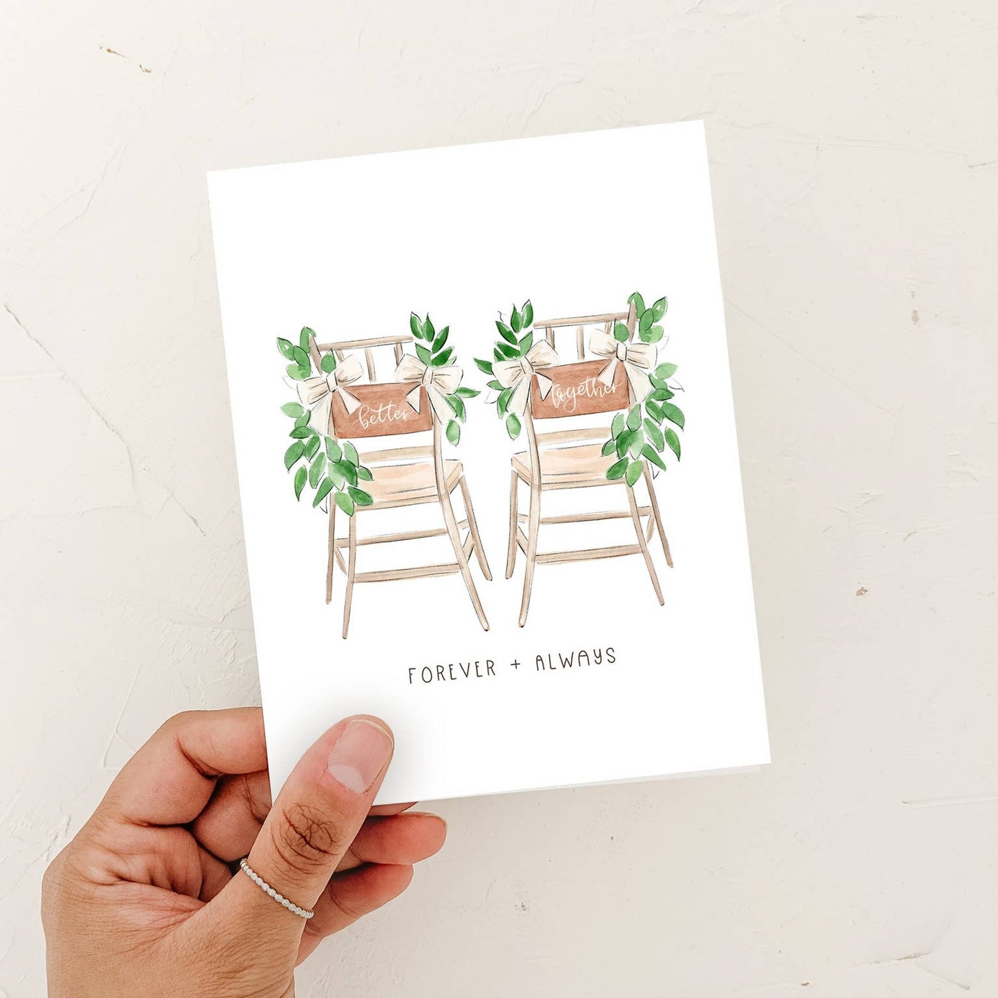 Almeida Illustrations - Better Together - Newly Wed Wedding Greeting Card: White