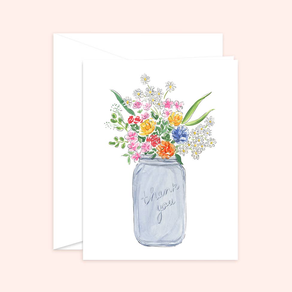 Almeida Illustrations - Wild Flower Thank You Card: Smooth (while qtys last) + White Envelope