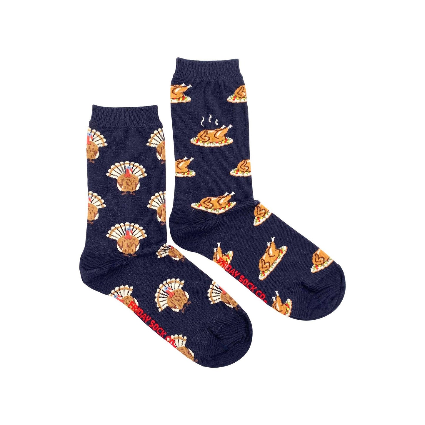 Friday Sock Co. - Women's Socks | Turkey Dinner | Premium Cotton | Mismatched: Women’s 5 – 10