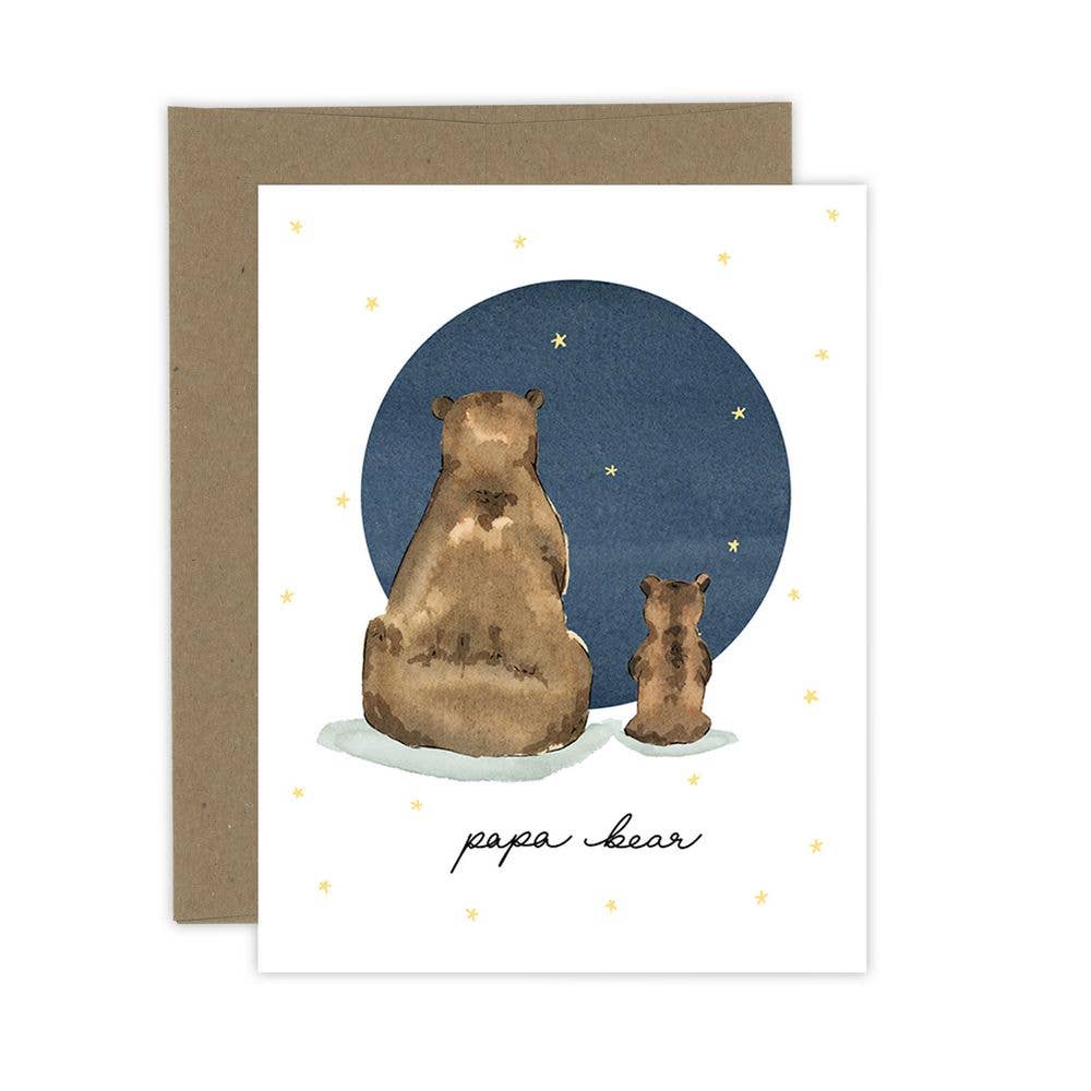 Almeida Illustrations - Papa Bear Father's day card: White
