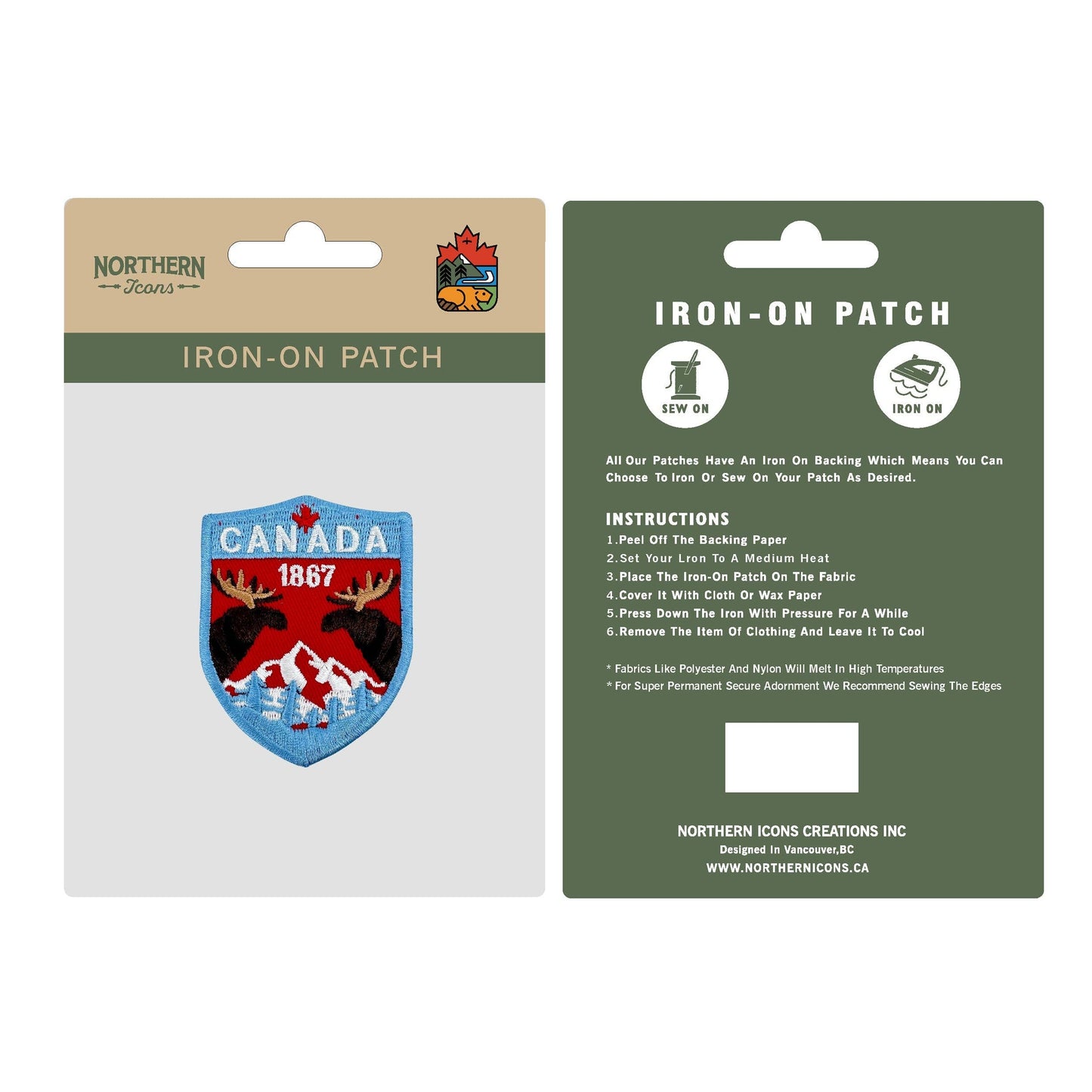 Northern Icons Creations INC - Canada iron-on embroidery patch