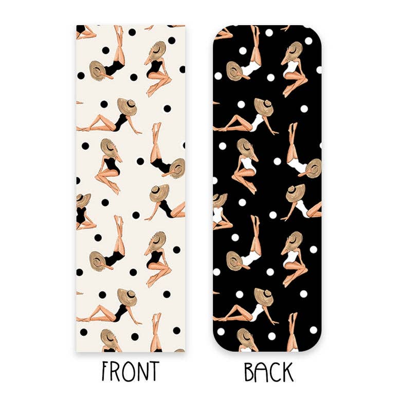 Almeida Illustrations - Retro Bikini Black + Cream Double Sided Bookmark
