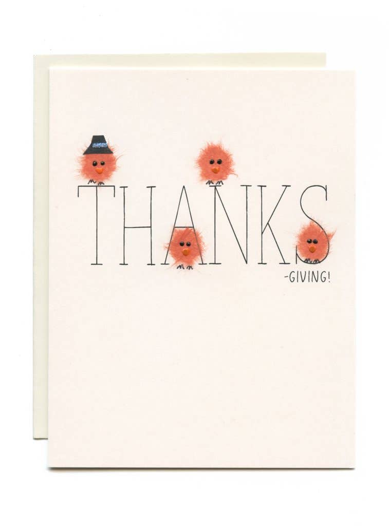 FLAUNT HANDMADE CORRESPONDENCES - Big "THANKSGIVING" Four Birds in Text