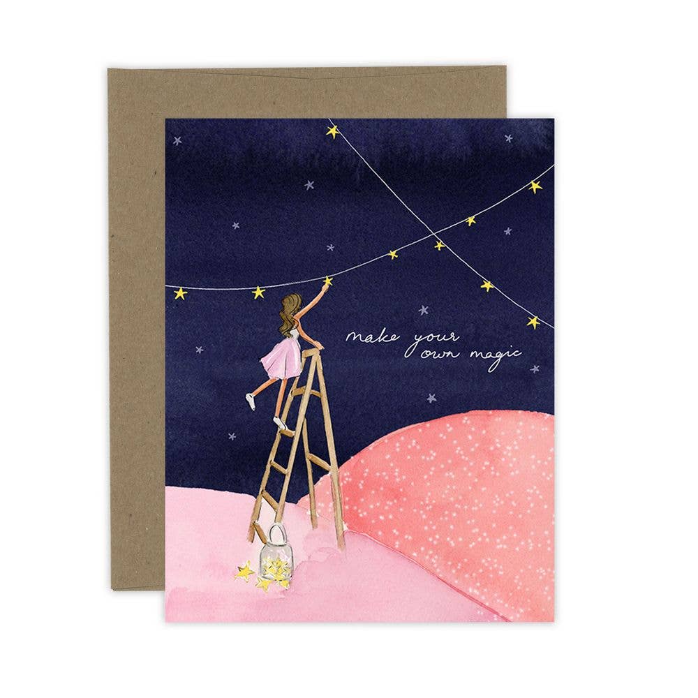 Almeida Illustrations - Make your Own Magic Celebration Encouragement Greeting Card: White