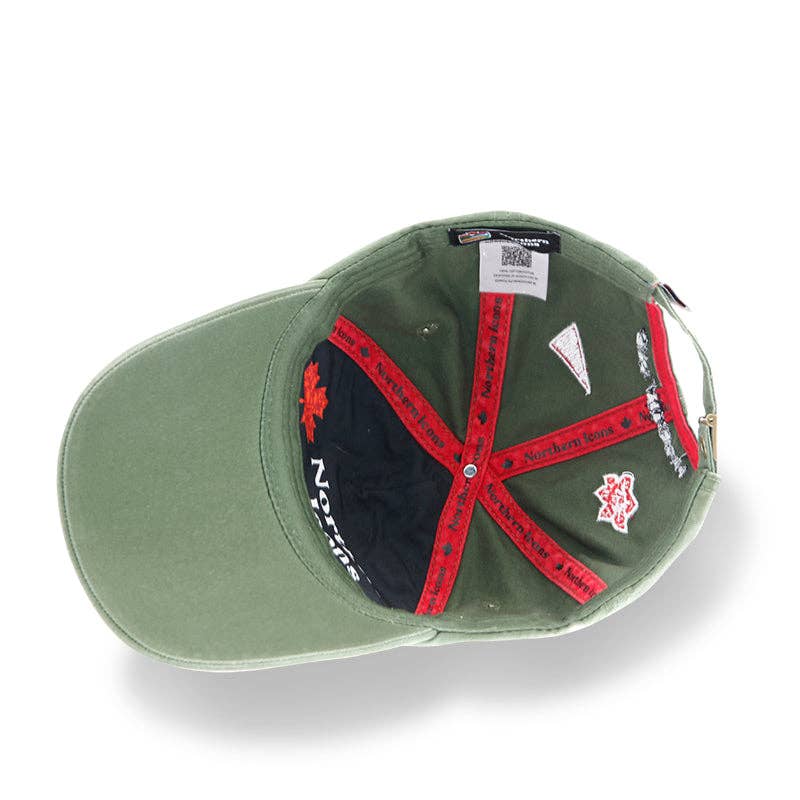 Northern Icons Creations INC - Canada Icons All-Over Embroidery Cotton Cap: Off white