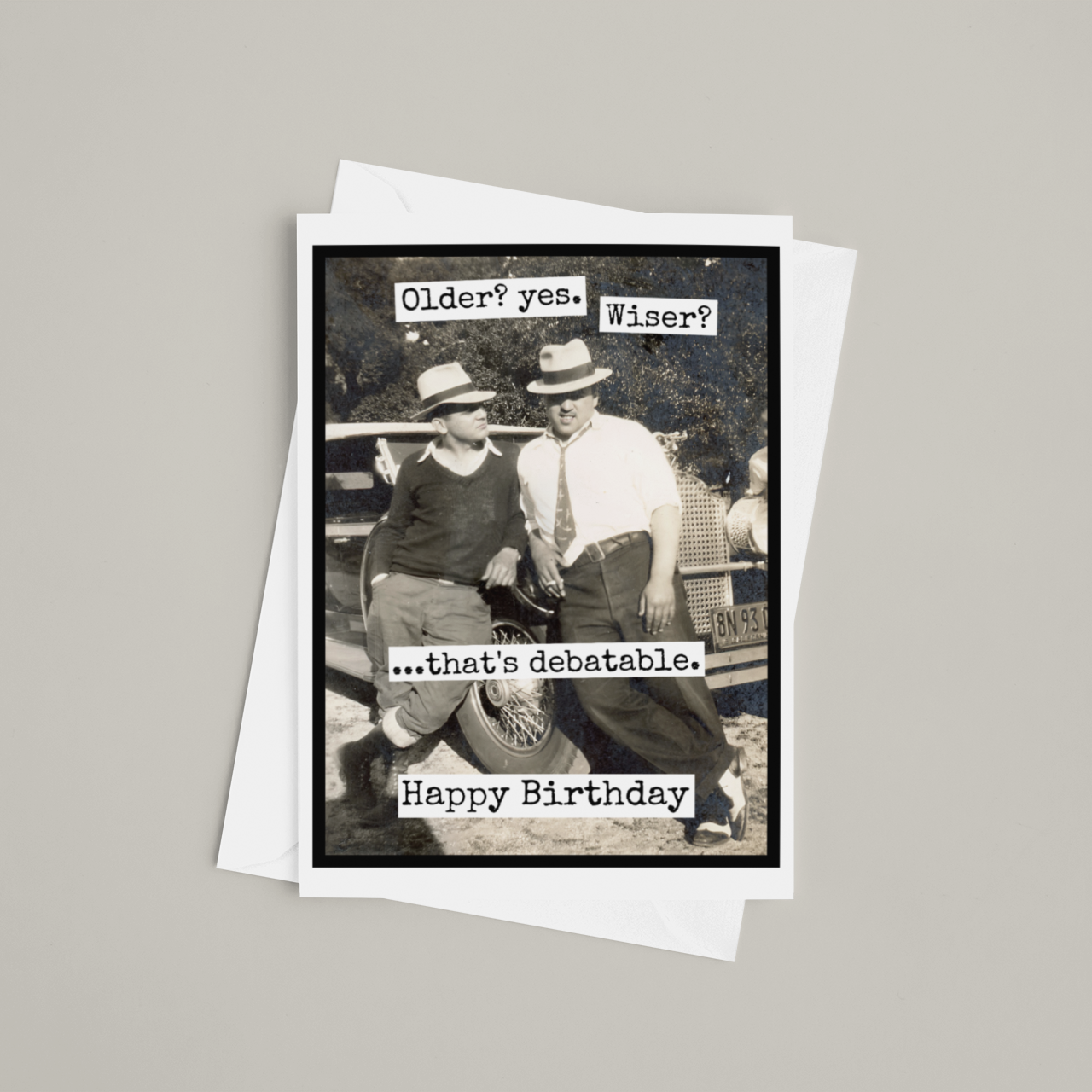 Raven's Rest Studio - Funny Birthday Card For Man. Older? Yes. Wiser? Debatable