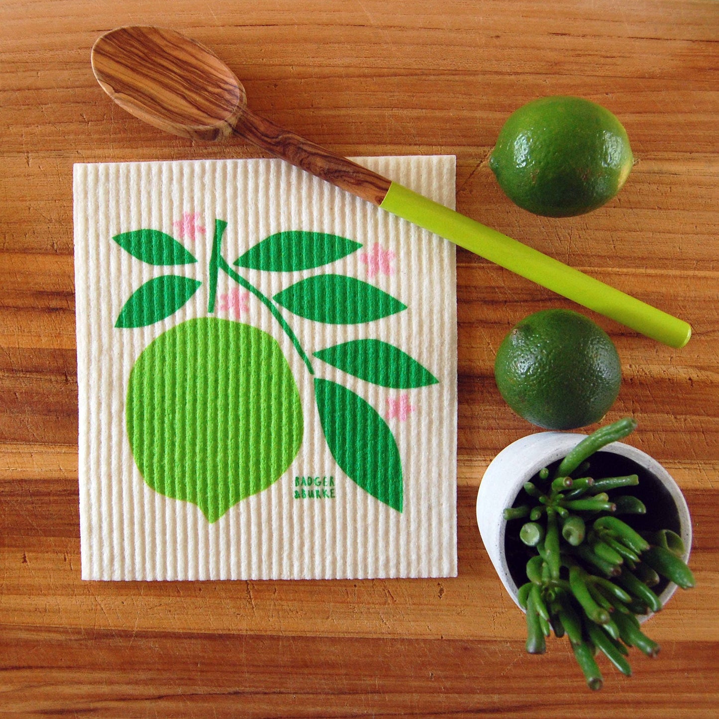 Badger & Burke - Lime Sponge Cloth / Reusable Paper Towel