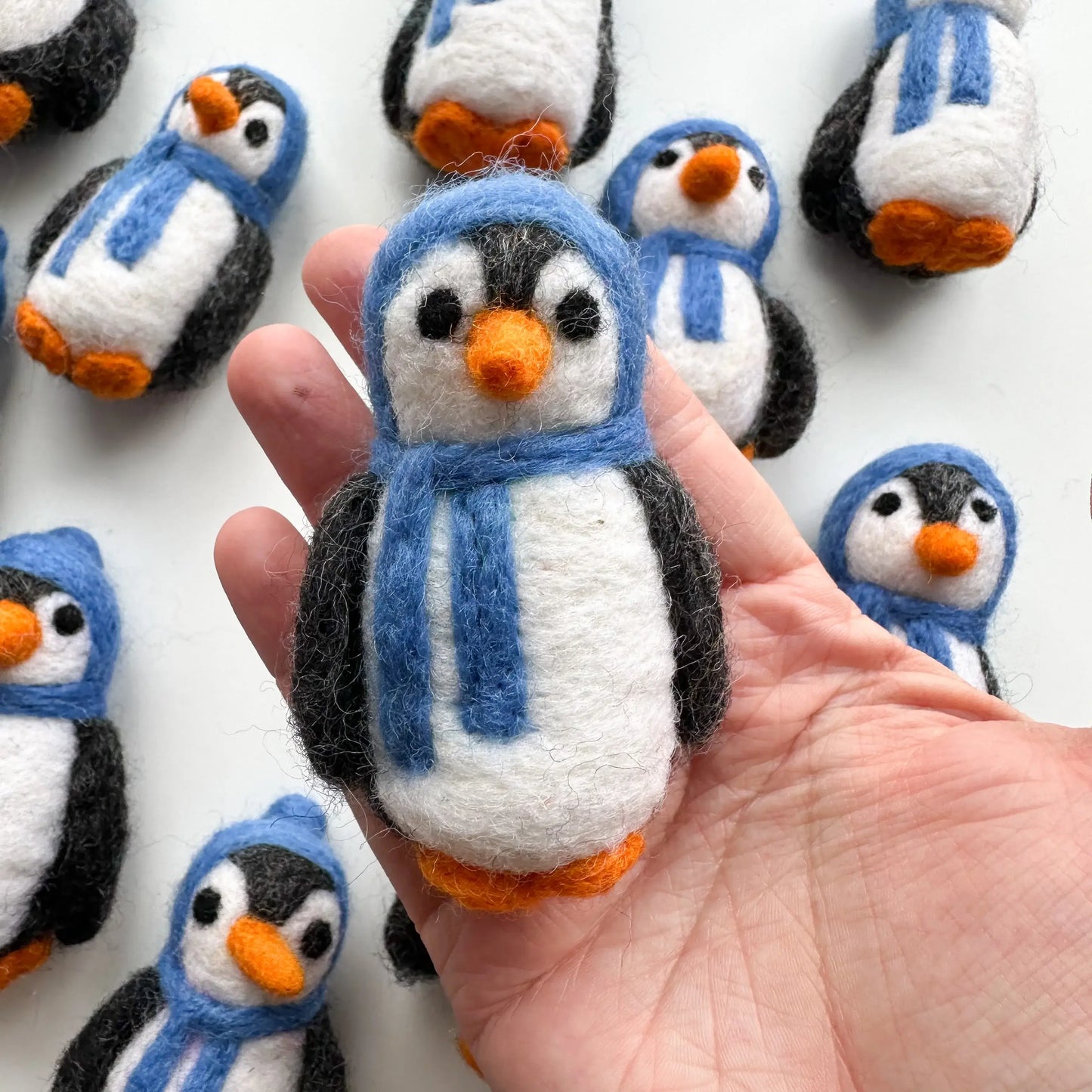 Sewing Seeds Play - One Felt Penguin With Blue Hat & Scarf