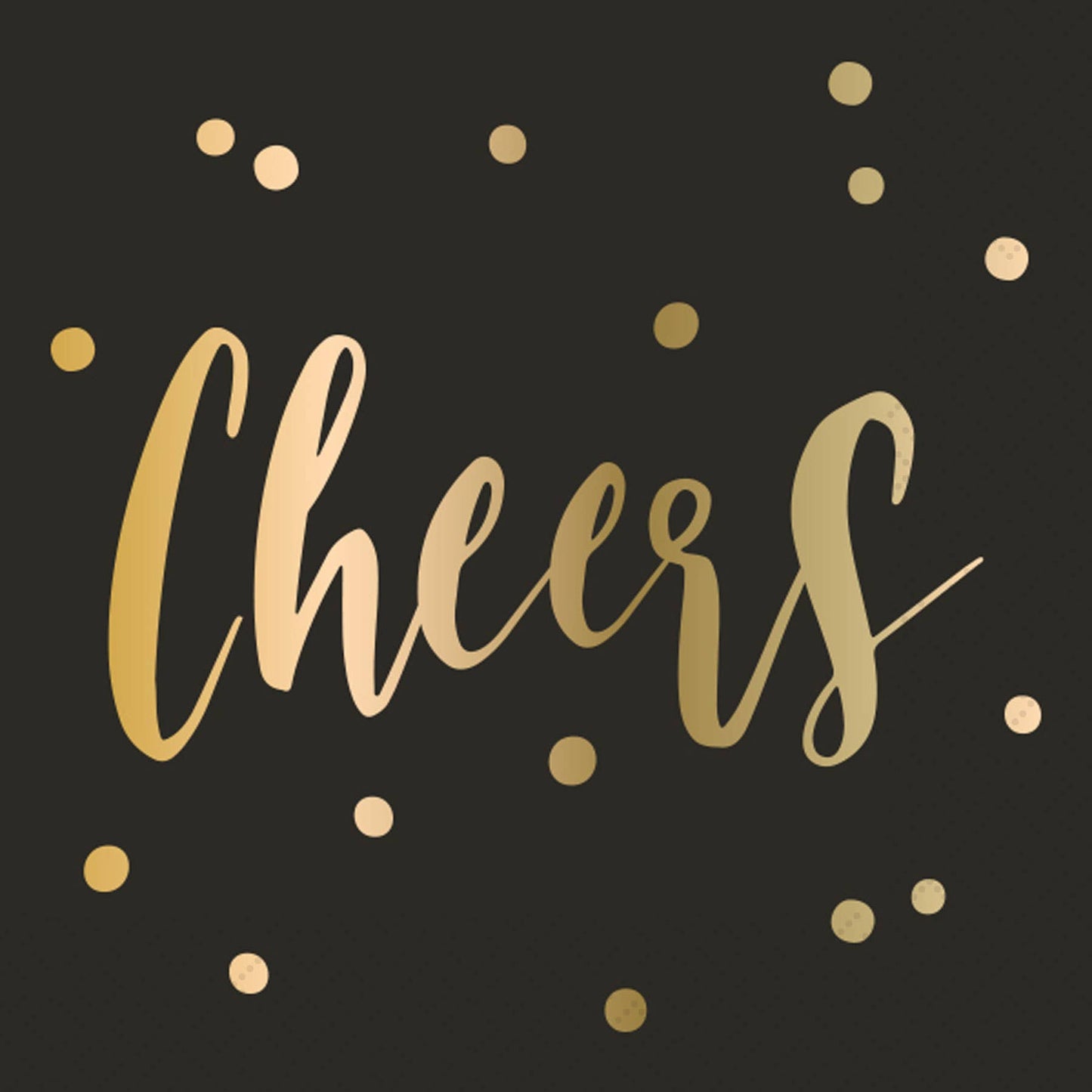 Twilight Collection - Cheers Confetti Foil Cocktail Napkin