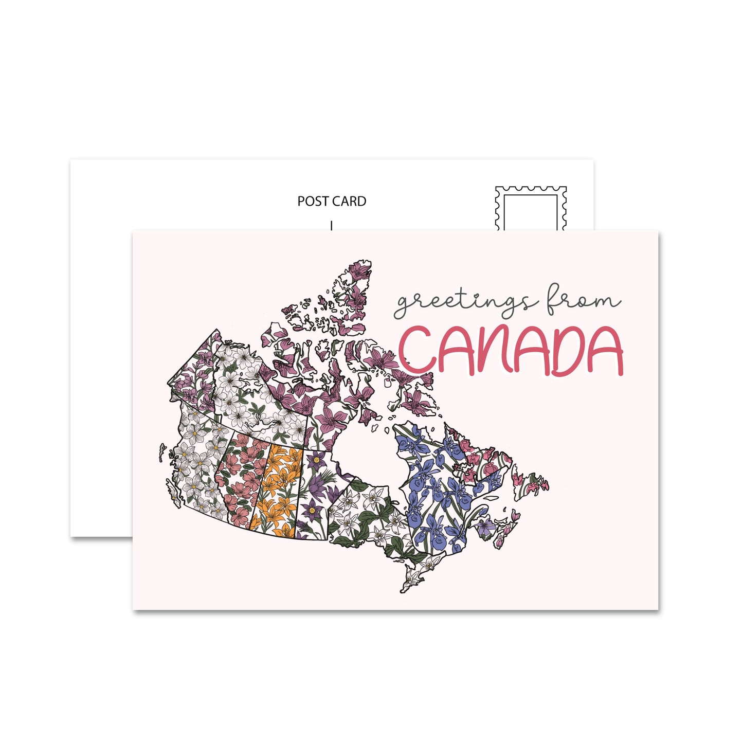 Jaybee Design - Greetings From Canada (Floral) Postcard