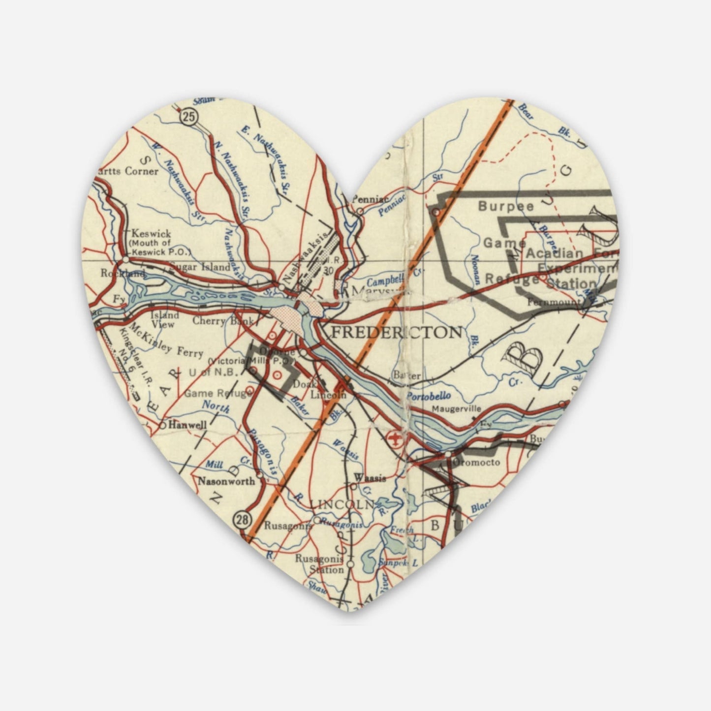 Sadie & June - Custom Map Magnet: "My Heart is Here"