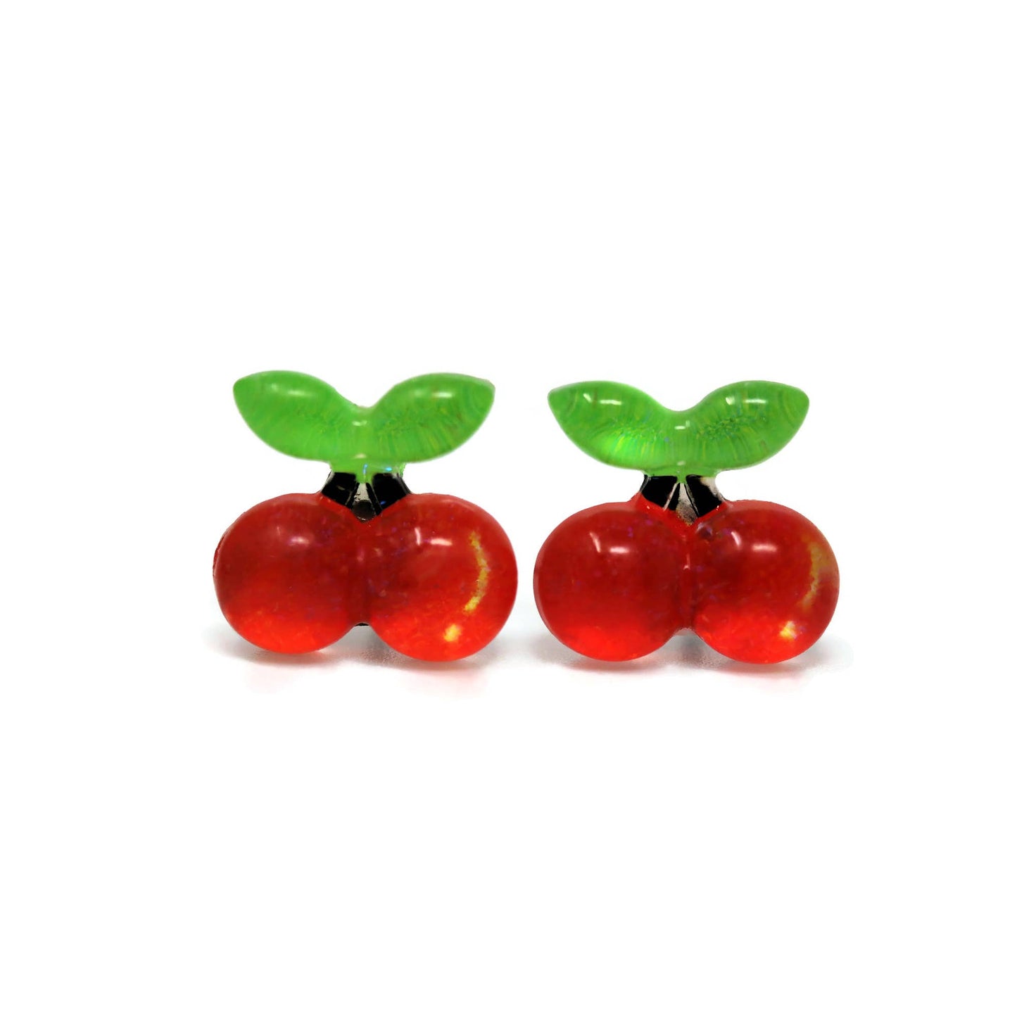 Pretty Smart - Cherry Stud Earrings, 10mm: Invisible Clip On