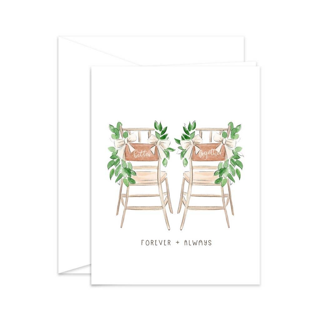 Almeida Illustrations - Better Together - Newly Wed Wedding Greeting Card: White