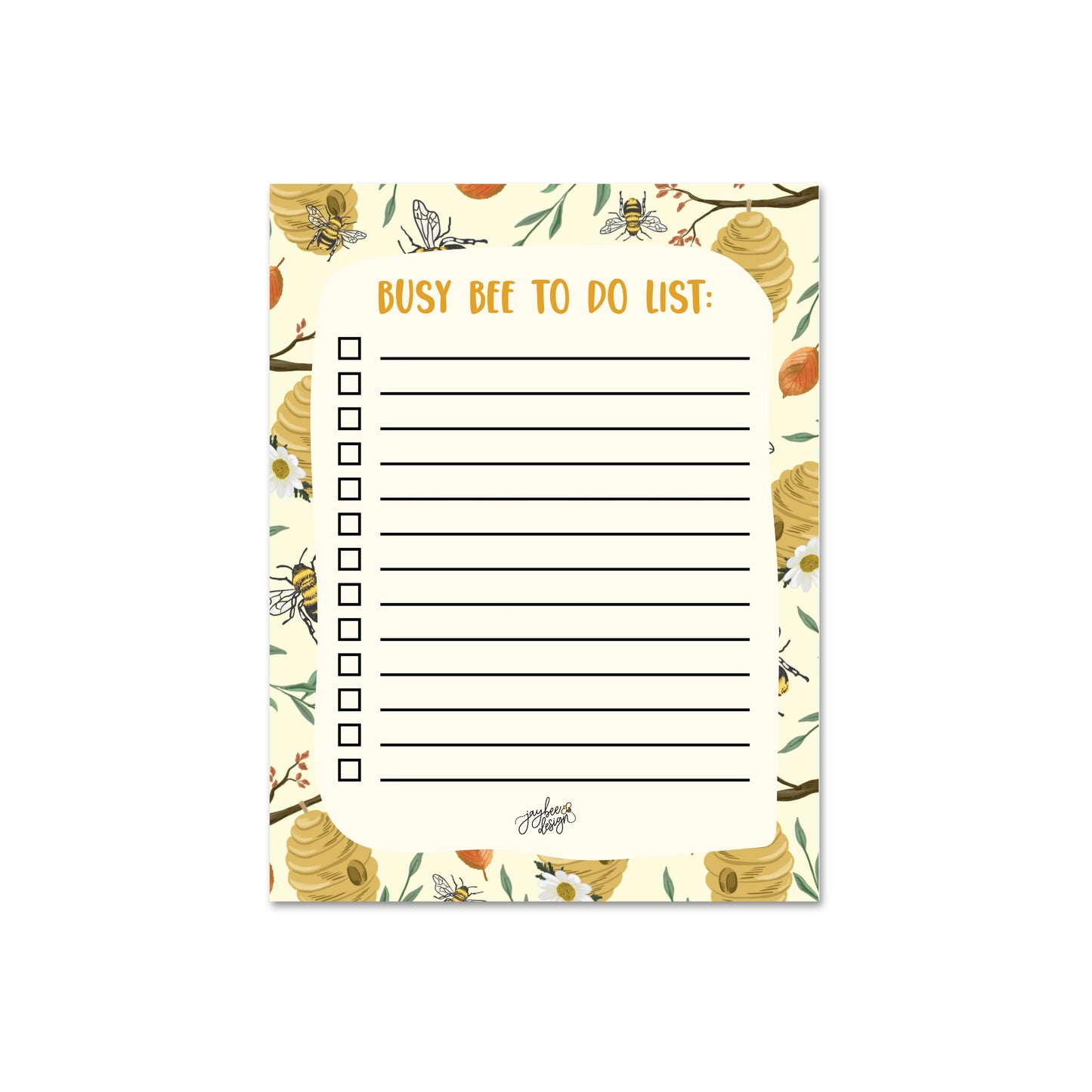 Jaybee Design - Busy Bee To Do List- 25pg Notepad