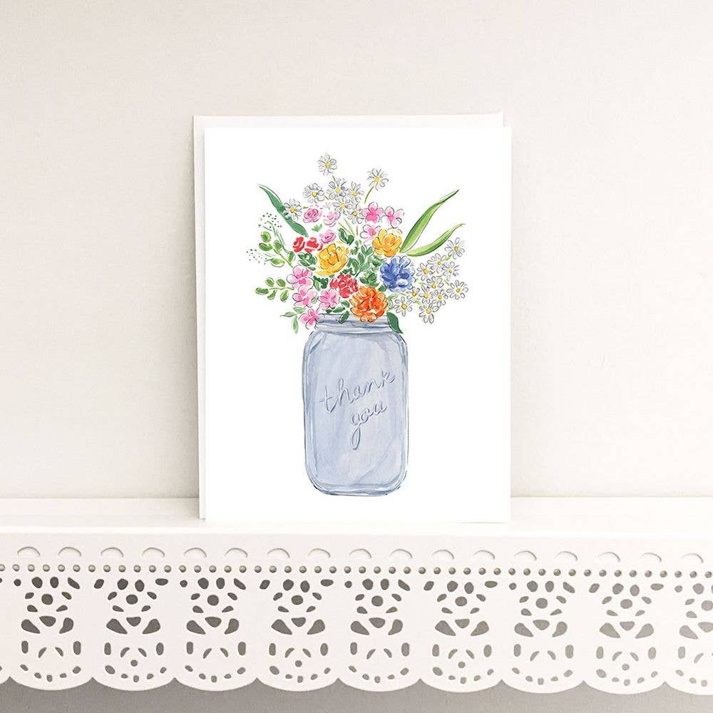 Almeida Illustrations - Wild Flower Thank You Card: Smooth (while qtys last) + White Envelope