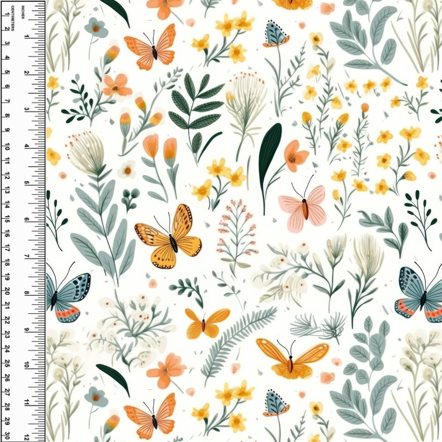 Busy Little Stitches - Butterfly Wildflower Field Toddler Blanket